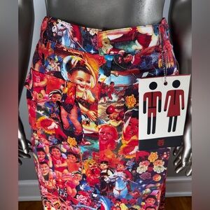 RARE NWT Jean Paul Gaultier JPG Chinese Propaganda Skirt ARCHIVE Sz 6 / 38